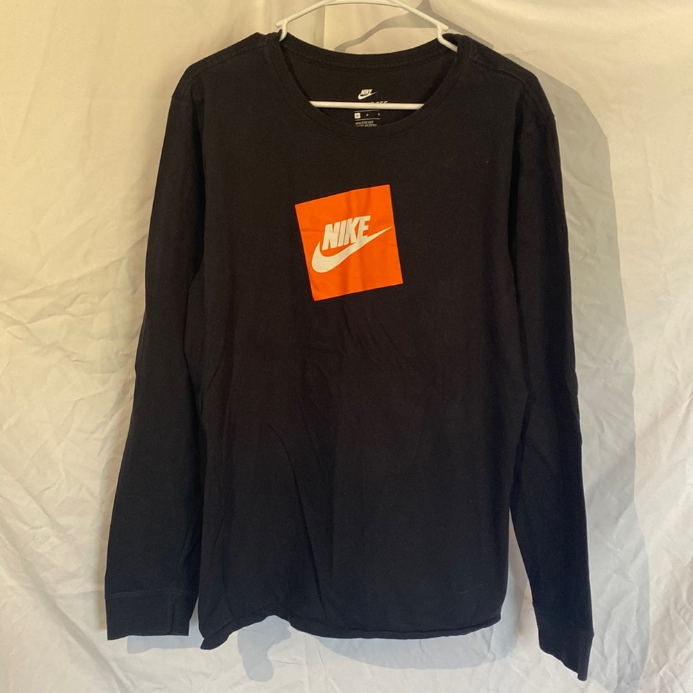 Nike Long Sleeve Black with Orange Logo